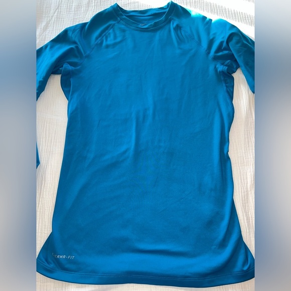 Nike Pro Combat Therma-FIT Dri-FIT Long Sleeve Shirt Blue Size M | EUC - Picture 2 of 12